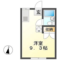 オータム福岡 ワンルームの間取図画像