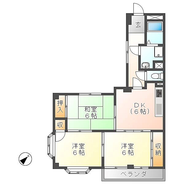 ウェイクフォレストプレイス ｜岐阜県恵那市長島町正家(賃貸マンション3DK・3階・55.89㎡)の写真 その2