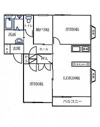 アトランティア 1階2SLDKの間取り