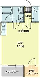 ＫＤハイツIII 2階ワンルームの間取り