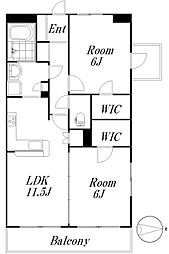 プレシス両国 2LDKの間取図画像