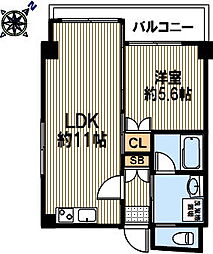 ピトレスク 1LDKの間取図画像