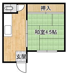 福寿荘 1Kの間取図画像