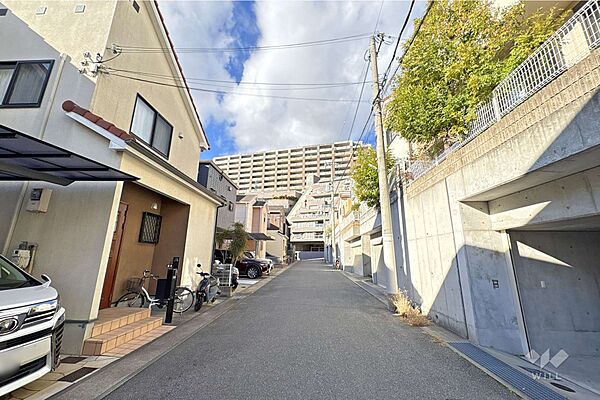 物件の南側前面道路（東側から）です。［2026年1月11日撮影］