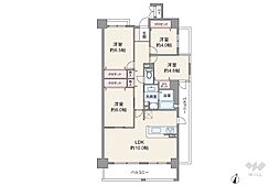 イーストコート7番街3番館 4LDKの間取図画像
