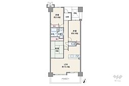 コスモ本山 3LDKの間取図画像