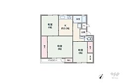 渦森団地4号館 3Kの間取図画像