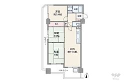 甲南グランドハイム御影 3LDKの間取図画像