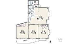 国玉コーポ 3LDKの間取図画像
