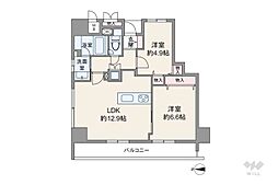 ハイツ本山 2LDKの間取図画像