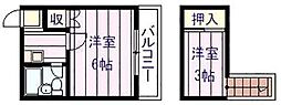 ヨーロピアン22番館 1Kの間取図画像