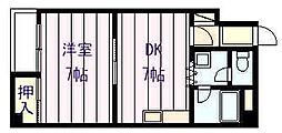 ハイツハピネス 1DKの間取図画像