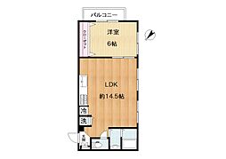 東急東横線 学芸大学駅 徒歩12分の賃貸マンション 6階1LDKの間取り