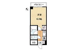 サニーハイツ東山 1Kの間取図画像