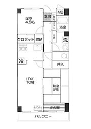 メルシーハイム・2 2LDKの間取図画像
