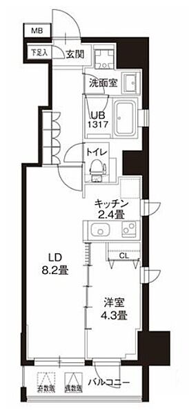 東京都台東区台東3丁目(賃貸マンション1LDK・4階・40.50㎡)の写真 その2