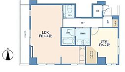 永谷リヴュール新宿 1LDKの間取図画像