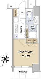 アクシルコート日本橋本町 7階1Kの間取り