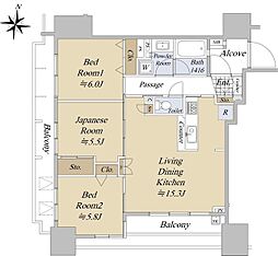 エコヴィレッジ木場 8階3LDKの間取り
