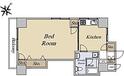 セブンスターマンション日本橋浜町 5階1Kの間取り