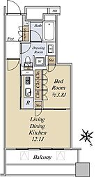 パークコート神宮前 5階1LDKの間取り