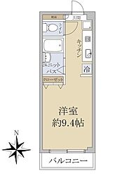 下井草ユーハイツ 2階ワンルームの間取り