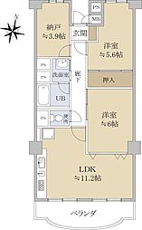 ニュー大崎 5階2SLDKの間取り