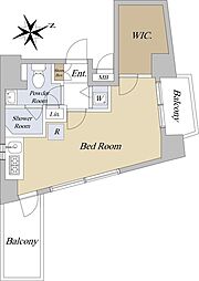 ラフィネ白金高輪 5階ワンルームの間取り