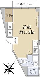 マンション目黒苑 6階ワンルームの間取り