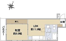 メゾンド青葉 4階1LDKの間取り