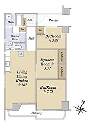 第1磯子ハイツ 2階3LDKの間取り