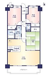 エンゼルハイム久留米東 3LDKの間取図画像