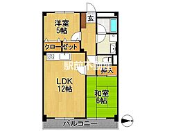 グランピア六ツ門 2LDKの間取図画像