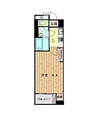 グランコート国府 1階1Kの間取り