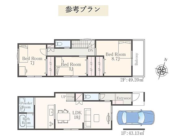 建物の参考プランもございます。3階建てもご検討可能です。