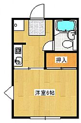 サン・リバティー 1Kの間取図画像
