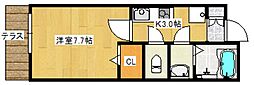 ラス・パルマス浜三條 1Kの間取図画像