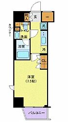 都営大江戸線 若松河田駅 徒歩2分の賃貸マンション 14階1Kの間取り