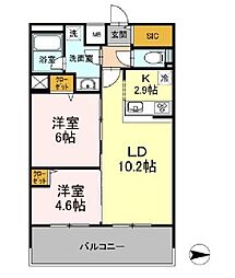 東京メトロ東西線 早稲田駅 徒歩6分の賃貸マンション 10階2LDKの間取り