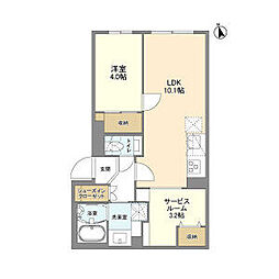 ウェルスクエア新宿戸山 1SLDKの間取図画像