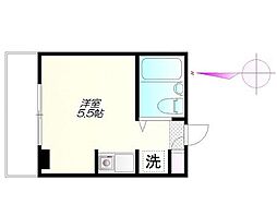 東京メトロ東西線 早稲田駅 徒歩7分の賃貸マンション 4階ワンルームの間取り