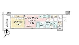 東京メトロ東西線 早稲田駅 徒歩6分の賃貸マンション 3階1LDKの間取り