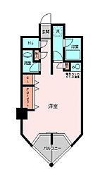 JR山手線 恵比寿駅 徒歩4分の賃貸マンション 2階ワンルームの間取り
