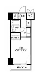 東京メトロ副都心線 雑司が谷駅 徒歩2分の賃貸マンション 6階1Kの間取り