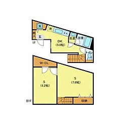 JR山手線 恵比寿駅 徒歩8分の賃貸マンション 1階ワンルームの間取り