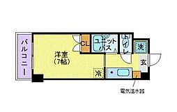 東京メトロ日比谷線 恵比寿駅 徒歩6分の賃貸マンション 5階1Kの間取り