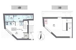 東京メトロ東西線 神楽坂駅 徒歩6分の賃貸マンション 4階1DKの間取り