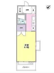 東京メトロ日比谷線 中目黒駅 徒歩10分の賃貸アパート 2階ワンルームの間取り