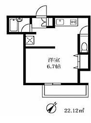 東京メトロ日比谷線 中目黒駅 徒歩4分の賃貸アパート 1階1Kの間取り
