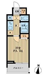 東京メトロ東西線 早稲田駅 徒歩7分の賃貸マンション 4階1Kの間取り